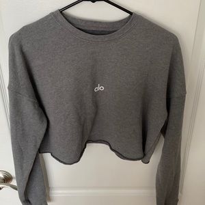 Alo Yoga cropped grey sweatshirt